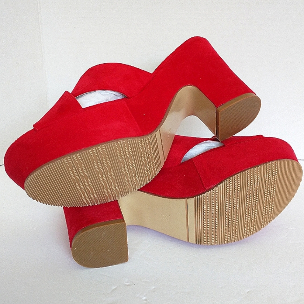 New w/o Box Sexrosly Faux Suede Semi-Wedge Dress Sandal Size 38 (7.5) - Picture 7 of 7